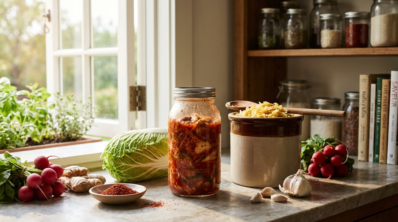 Fermentation Maison : Guide Complet du Kimchi au Kombucha